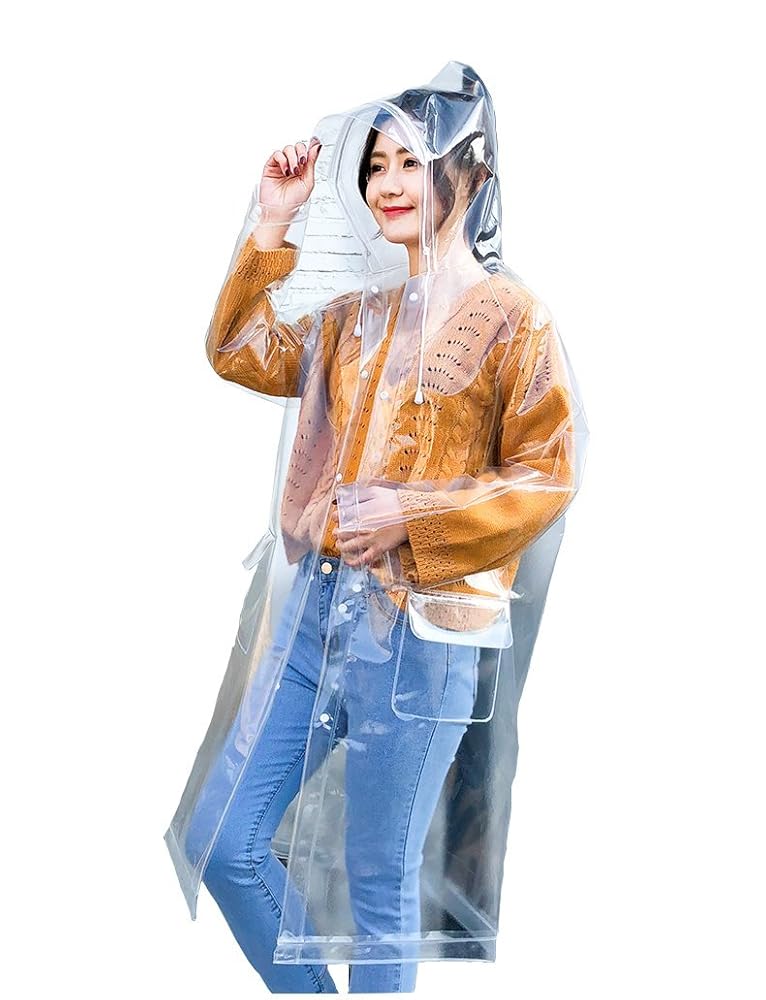 Amazon | Freesmily 超透明レインコート 女性用 ファッション